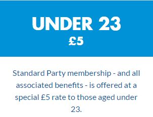 Under 23 Membership Price